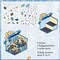 Blue Box House Isometric Stickers, DIY Room Scene, Adorabilities